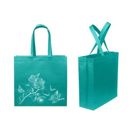 Еко- Сумка ВОХ  з ручками і блискавкою Орхідея; 360-340-160; 85 гр / м кв.; Бірюзовий 84484