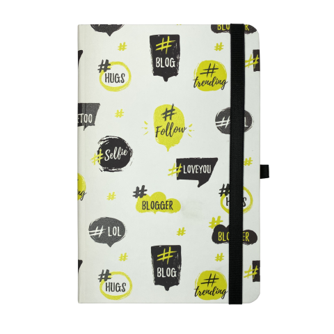 Блокнот А5 96арк 136х207мм клітинка Buromax TRENDY BM.255111-12 тверда ламінована обкладинка, біла