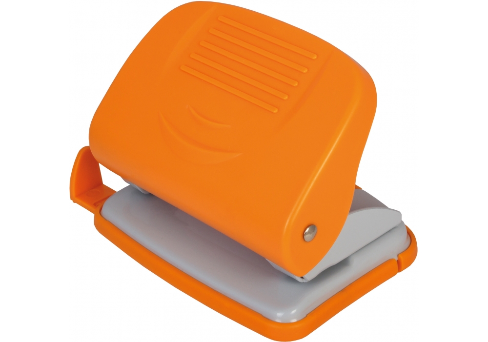 Діркопробивач до 20арк., Есonomix E40134-06, пластиковий корпус, з лінійкою, помаранчевий