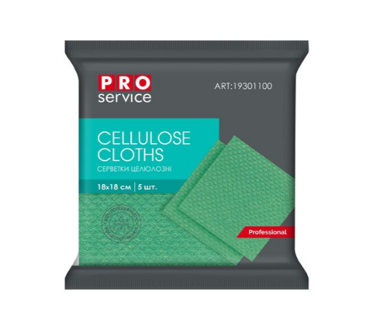 Серветки целюлозні, 18*18 см, зелені  (32уп/ящ) PRO SERVICE pr.19301100