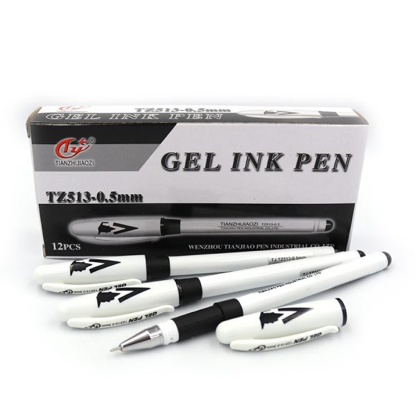 Ручка гелева с грипомTianjiao чорна TZ513