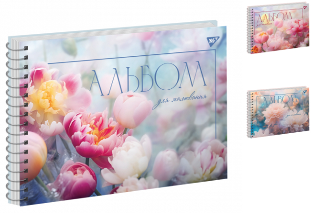 Альбом для малювання YES А4 20арк спіраль, Tulips глітер