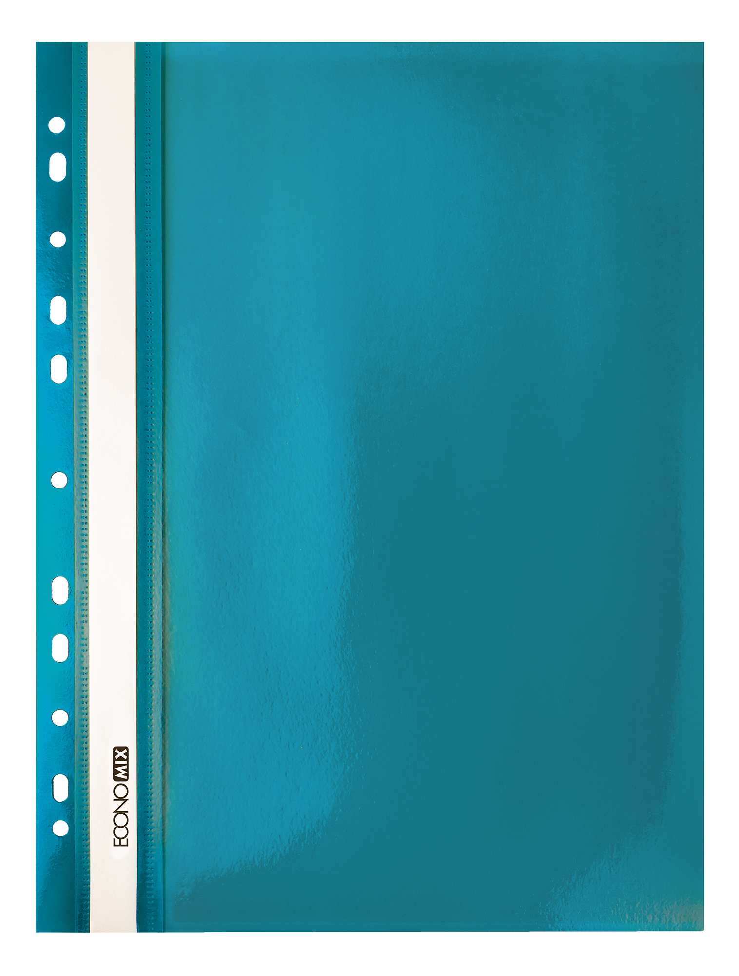 Папка-швидкозшивач А4 Economix E31510-21 з перфорацією, фактура "глянець", бірюзова