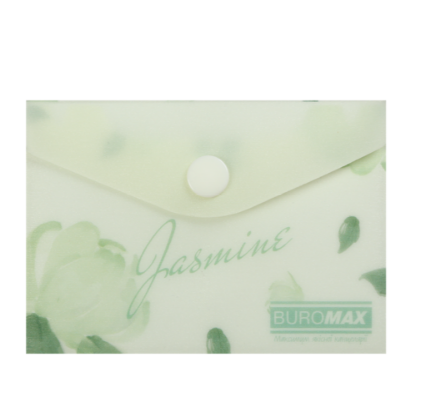 Папка-конверт на кнопці ARABESKI, А7, матовий напівпрозорий пластик, м'ятний BM.3923-38