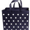 Еко-сумка ВОХ з ручками і блискавкою Горох; 385-320-120; 80 гр/м кв; темно-синій