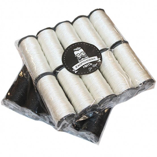 Нитки капронові білі для взуття 30м