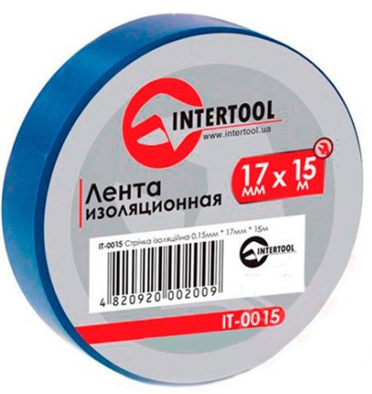 Ізоляційна стрічка 10мх17х0,15мм(10шт) синя Intertool
