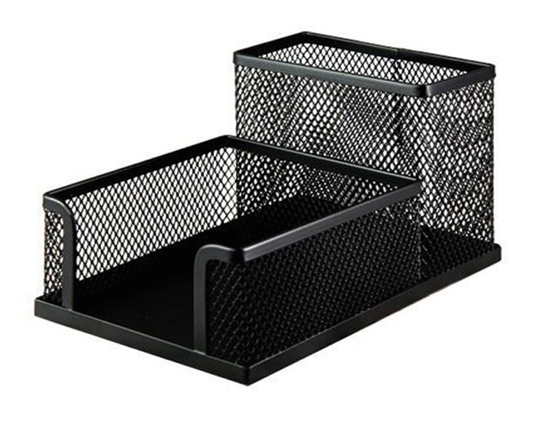 Подставка канцелярская Buromax для бумаг черная, металическая на 2 отделения 100*150*90