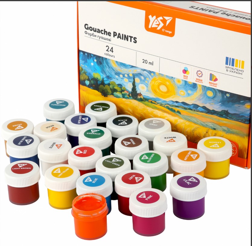 Фарби гуашеві Yes Orange Line 24 кол. 20 мл_24