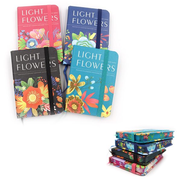 Блокнот А7 на гумці "Квіти", 7,5*10,5см, 80G, 80P, лін mix4