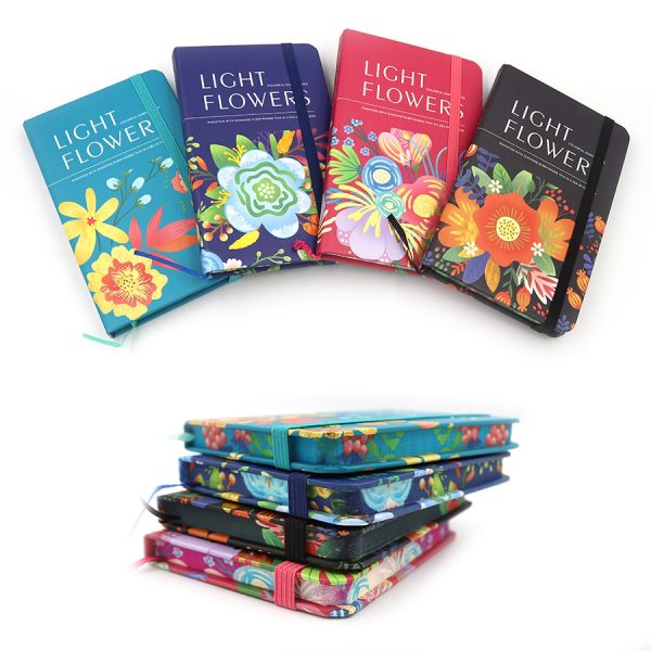 Блокнот А6  на гумці "Квіти" А6, 9*14см, 80G, 80P, лін mix4