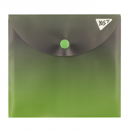 Папка-конверт YES B6 на кнопці "Fusion", сіро-зелена 492300