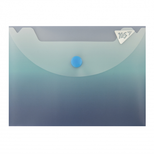 Папка-конверт YES B7 на кнопці "Fusion", синьо-блакитна 492302