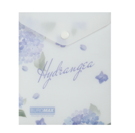 Папка-конверт на кнопці ARABESKI, А6, матовий напівпрозорий пластик, світло-синій BM.3922-30