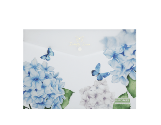 Папка конверт на кнопці ARABESKI, А4, матовий напівпрозорий, пластик, прозорий BM.3943-00