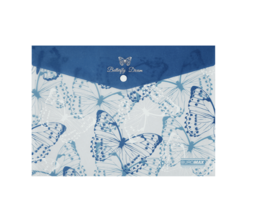 Папка конверт на кнопці ARABESKI, А4, матовий напівпрозорий, пластик, синій BM.3943-02