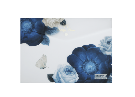 Папка конверт на кнопці ARABESKI, А4, матовий напівпрозорий, пластик, темно-синій BM.3943-03