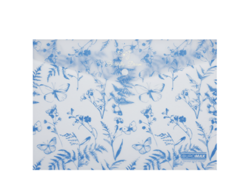 Папка конверт на кнопці ARABESKI, А4, матовий напівпрозорий, пластик, блакитний BM.3943-14