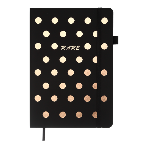 Блокнот діловий RARE А5, 96л, чистий (черн. бум.), BM.295422-23 обкладинка штучна шкіра, золотий