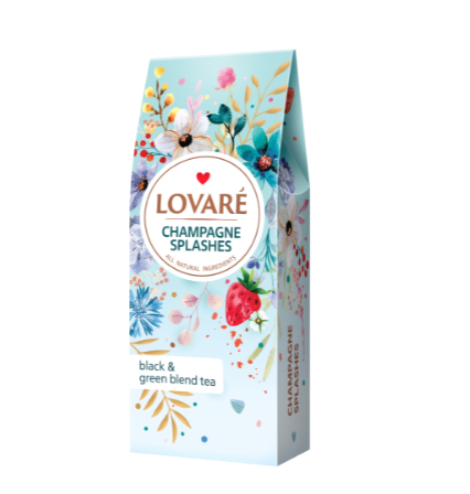Чай бленд чорного та зеленого 80г, лист, "Champagne Splashes", LOVARE  lv.01892