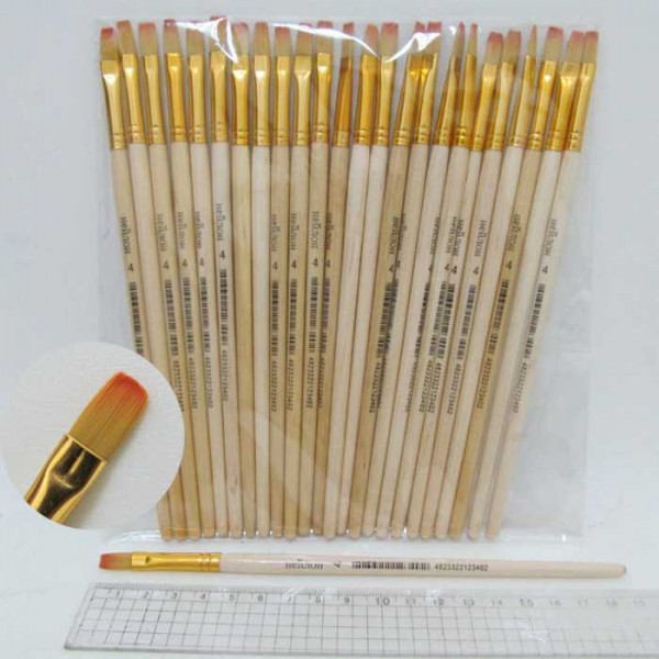 Пензлик № 4 Нейлон плоский 19см 4-N-BP