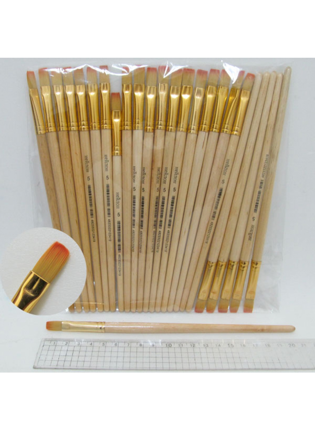 Пензлик № 5 Нейлон плоский 21см 5-N-BP