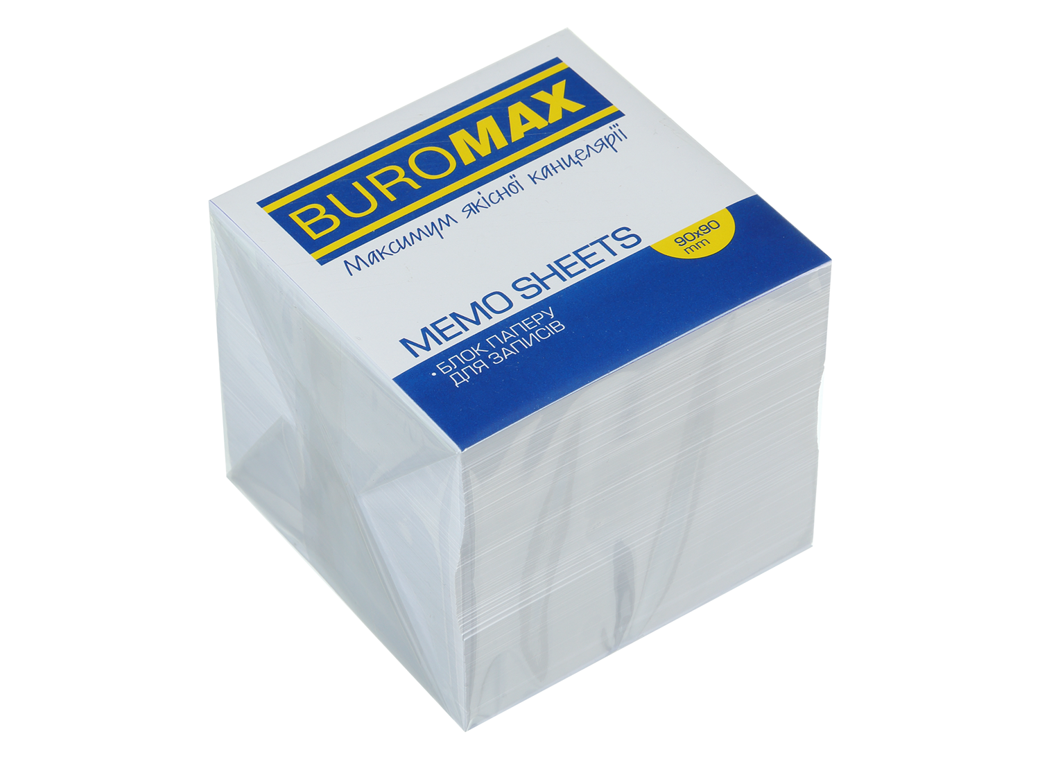 Блок білого паперу для нотаток 90х90х90мм., не склеєний BM.2219