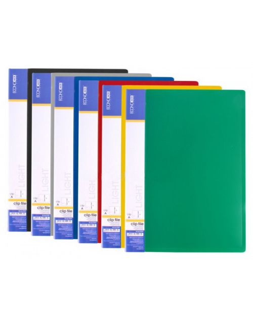 Папка А4 з боковим притиском Economix E31202 CLIP В, асорті