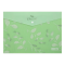 Папка-конверт на кнопці, А4, матовий напівпрозорий пластик, ARABESKI, зелений