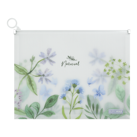 Папка-конверт на zip-блискавці, А4, матовий напівпрозорий пластик, ARABESKI, блакитний