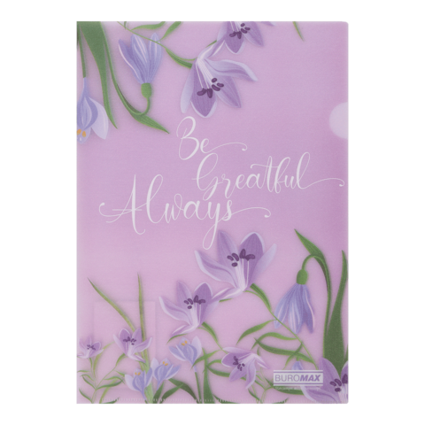 Папка-кутик, А4, матовий напівпрозорий пластик, ARABESKI, лавандовий BM.3967-39