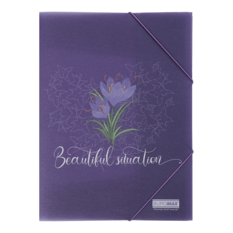 Папка на гумках, А4, матовий непрозорий пластик, ARABESKI, фіолетовий BM.3969-07