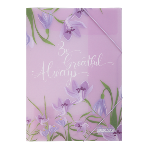 Папка на гумках, А4, матовий непрозорий пластик, ARABESKI, лавандовий BM.3969-39