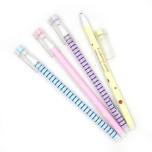 Ручка гелева пиши-стирай 0,5мм синя "Colourful world" 8802