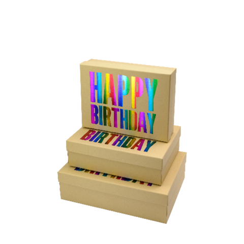 Коробки подарункові, набір 3шт, вкладені 1в1 - розмір найбільшої 33х23.5х9см, з глітером BM.233354