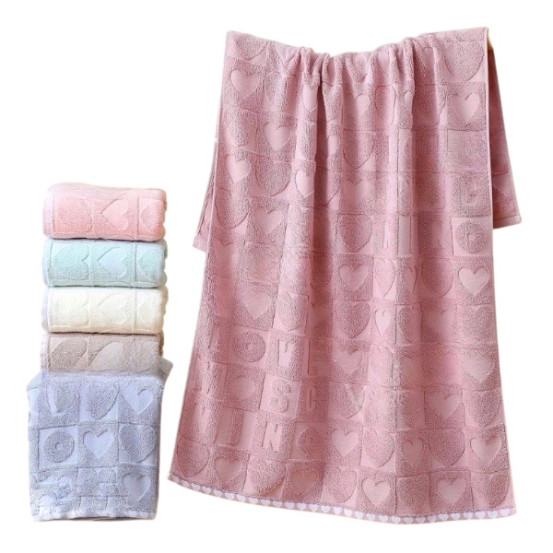 Рушник банний махровий 70х140см LOVE колір в асортименті