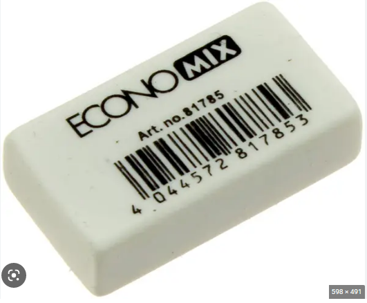 Гумка для олівця 30*20*10 мм, біла Е81785