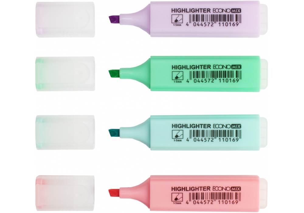 Набір 4 текстові маркера ECONOMIX в блістері, пастельні кольори E11016