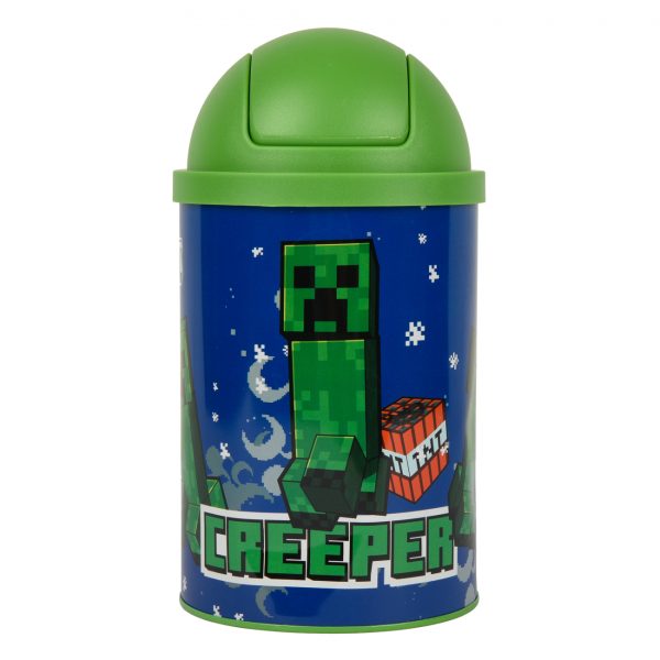 Настільний контейнер для сміття Yes “Minecraft Creeper” металевий, 10*18см