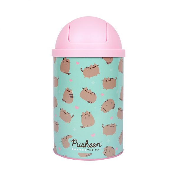 Настільний контейнер для сміття Yes “Pusheen” металевий, 10*18см