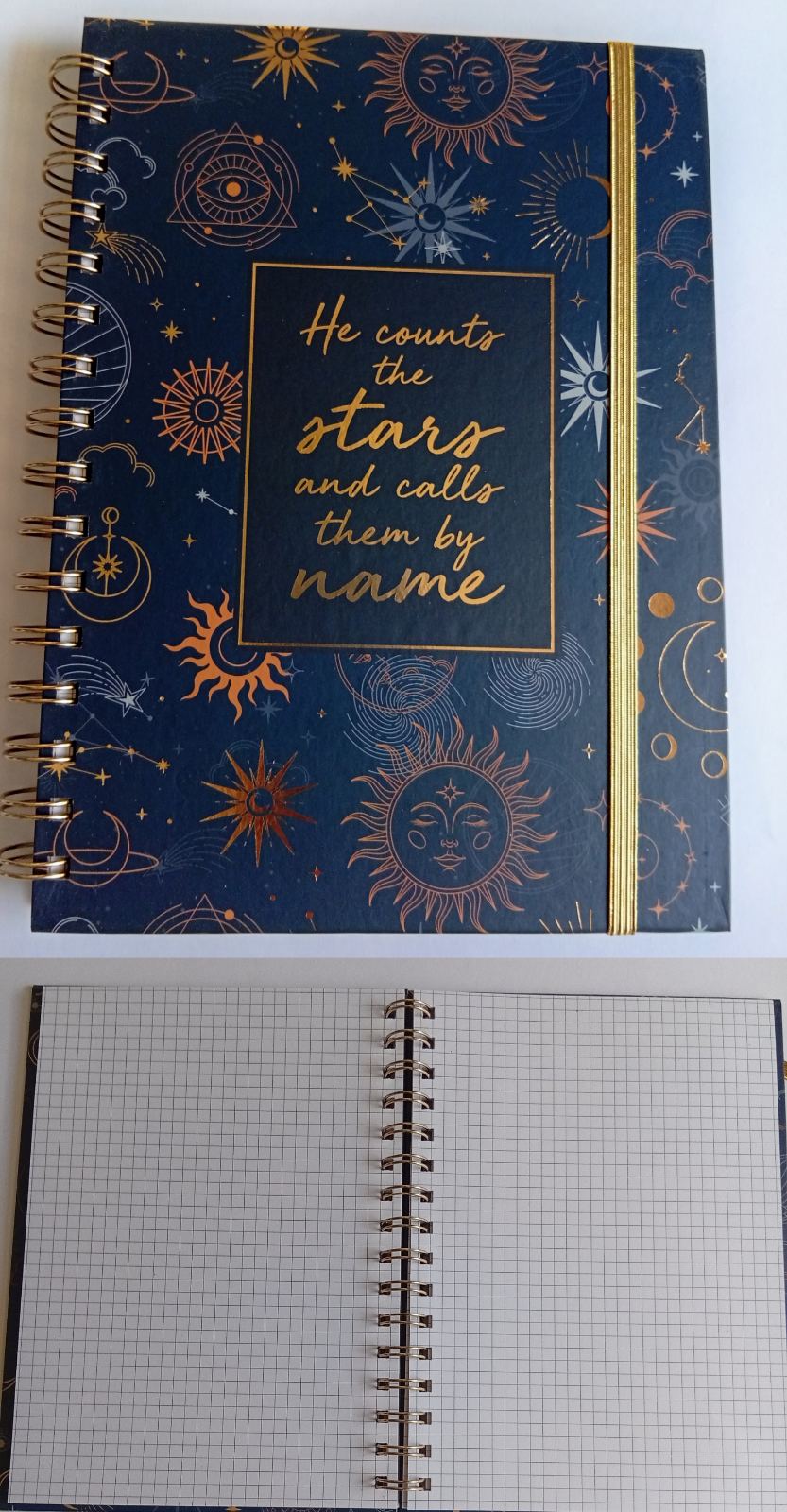 Блокнот А5 на спіралі, на гумці, обкладинка з фольгою 100арк. 70гр 5236