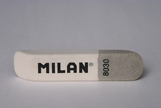 Гумка Milan біло-сіра 8030