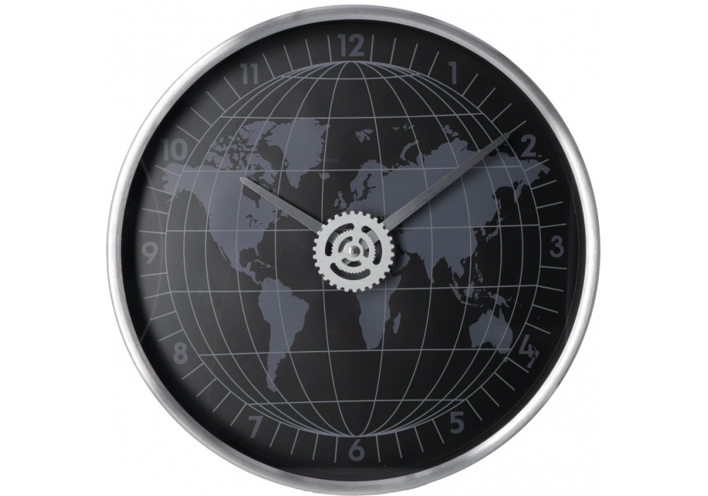 Годинник настінний металевий Ortima WORLD, чорний О52092