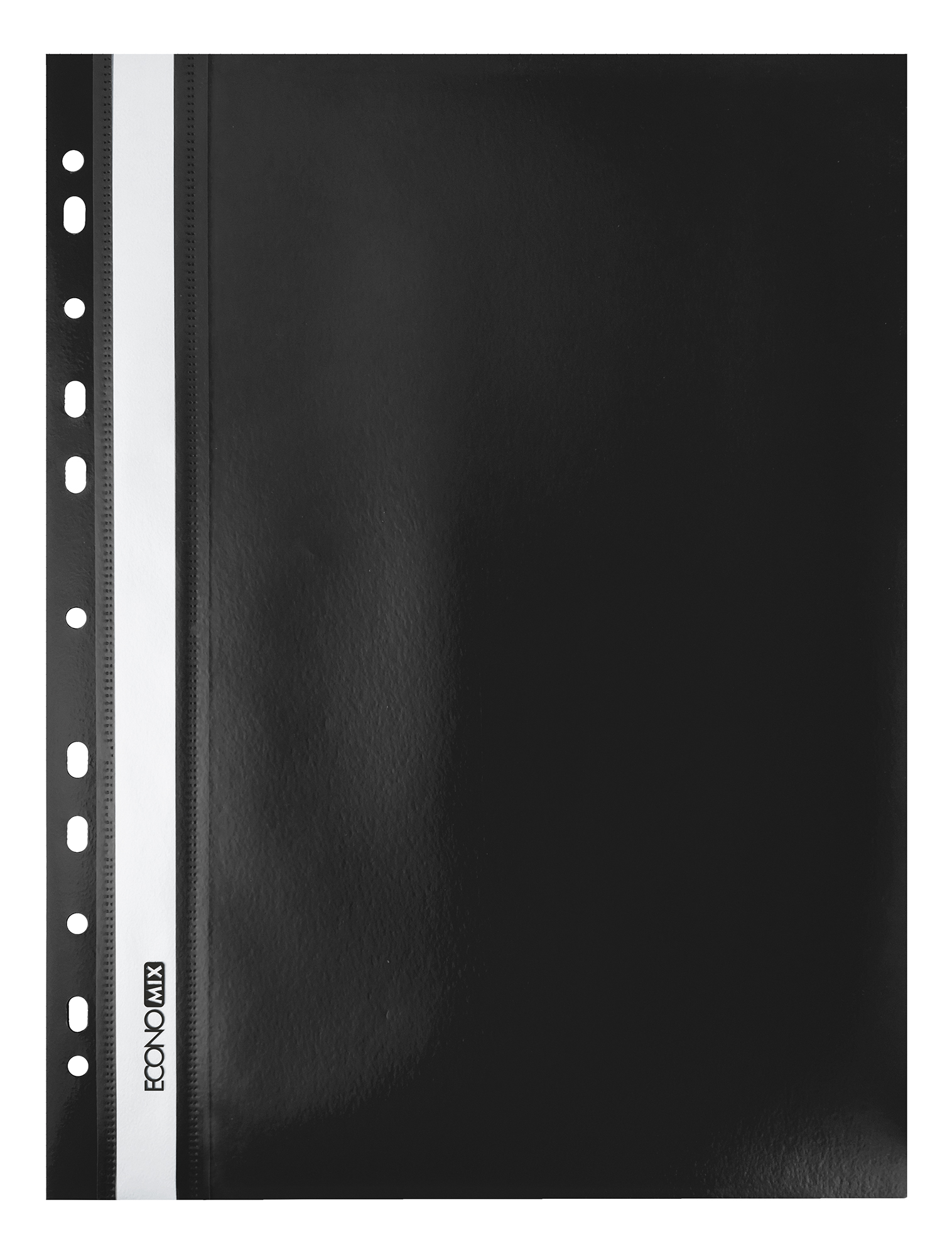 Папка-швидкозшивач А4 Economix E31508-01 з перфорацією, фактура "помаранч", чорна