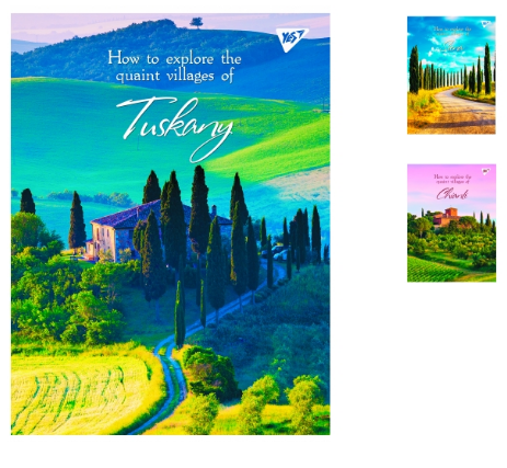 Книга канцелярська А4 80арк клітинка, офсет Yes 681938  Quaint village