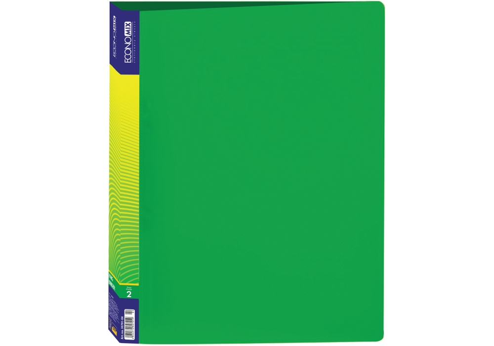 Папка пластикова А4 Economix E30701-04 на 2 кільця, зелена