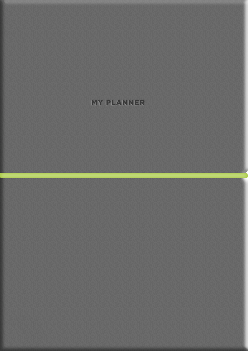 Планер недатований A5 208 ст., PU, м'яка палітурка, кремовий блок, 80г/м2 A5-7102Grey