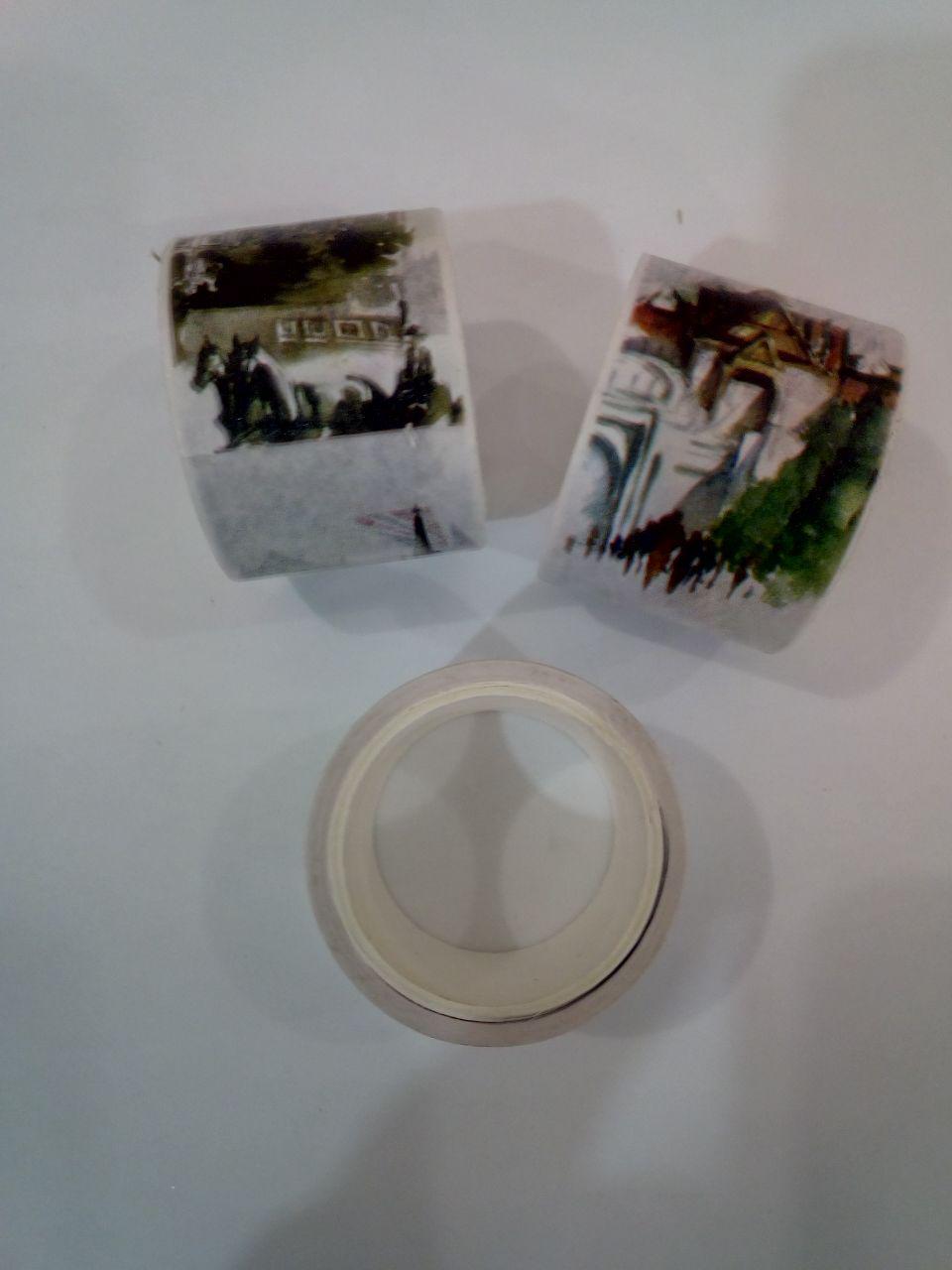 Стрічка декоративна 3см*5м, міста світу в акварельній техниці, 30 штупак