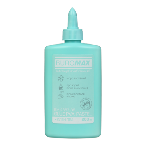 Клей ПВА 200 мл, PASTEL  , ковпачок-дозатор, м'ятний BM.4857-38
