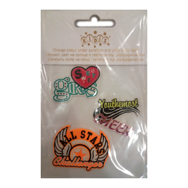 Наклейки 17*11см меняют цв на ультрафиол с фольг 8558